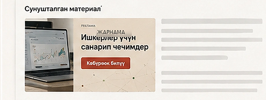 Native жарнаманын макети